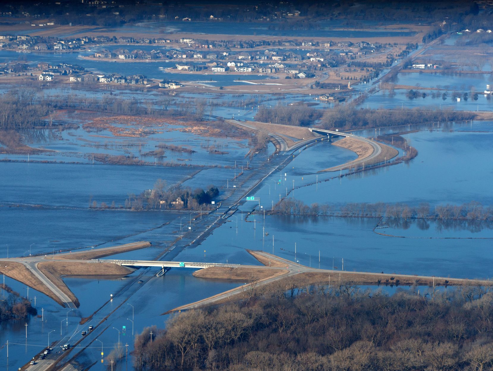 The Elkhorn River has covered several parts of western Douglas County.